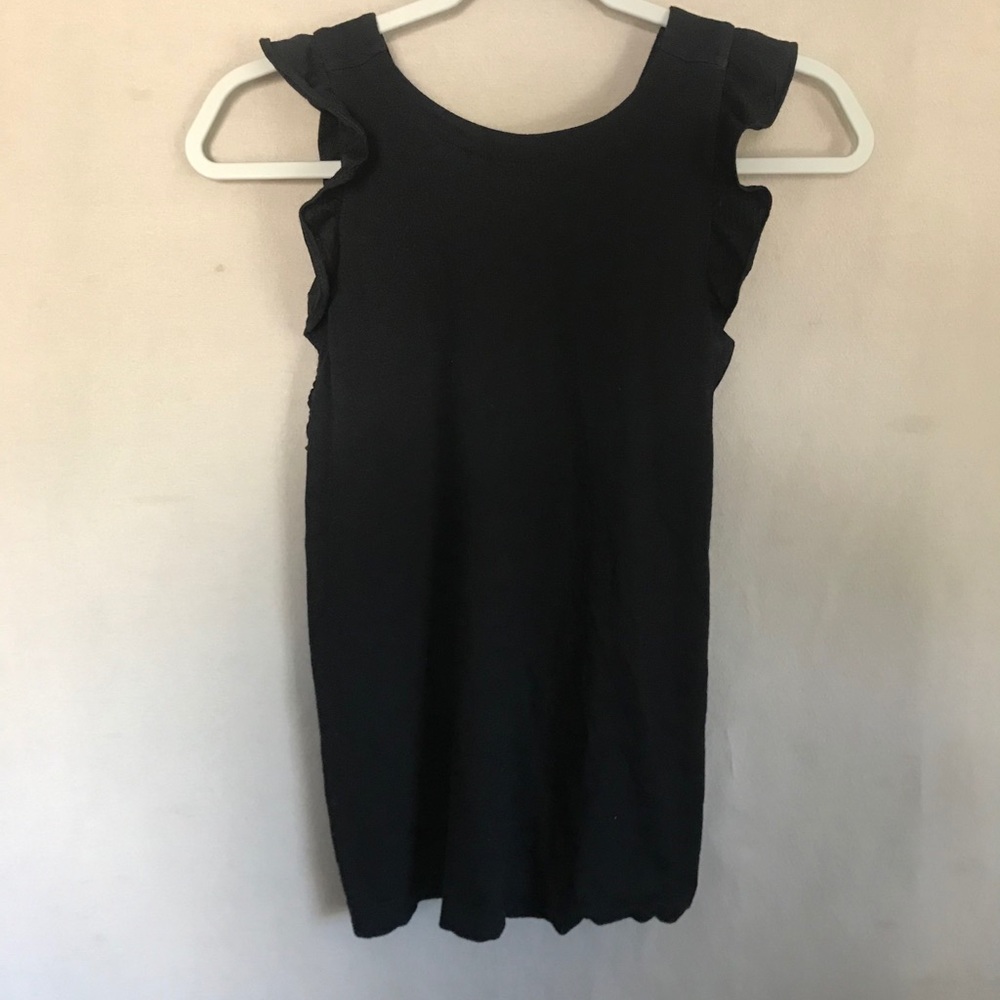 LOFT Women's Black Ruffle Shoulder Tank Size Small